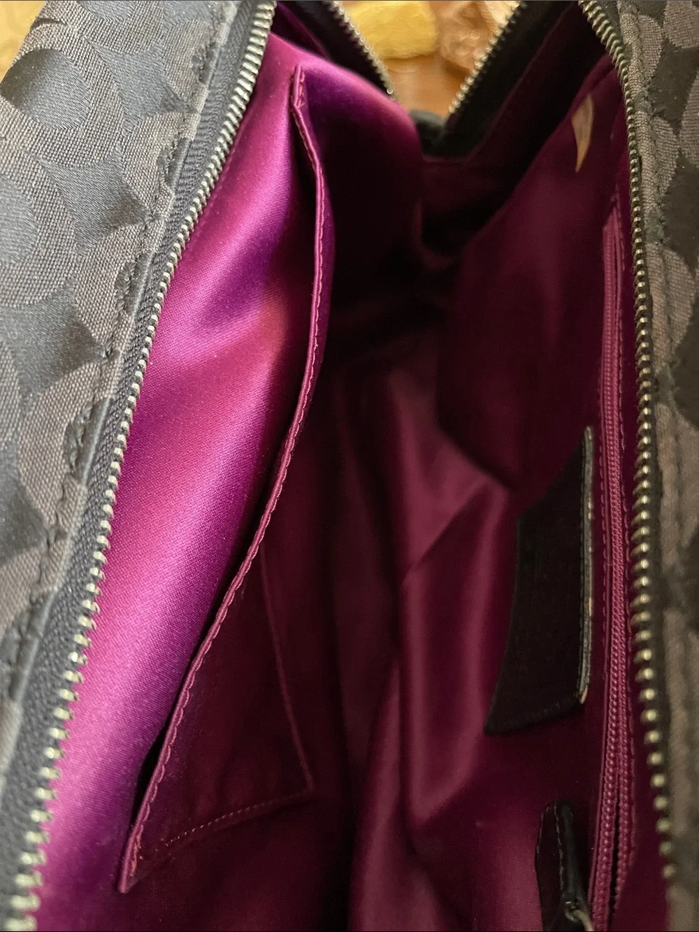 Coach Black Signature Canvas Satchel with Silver Hardware